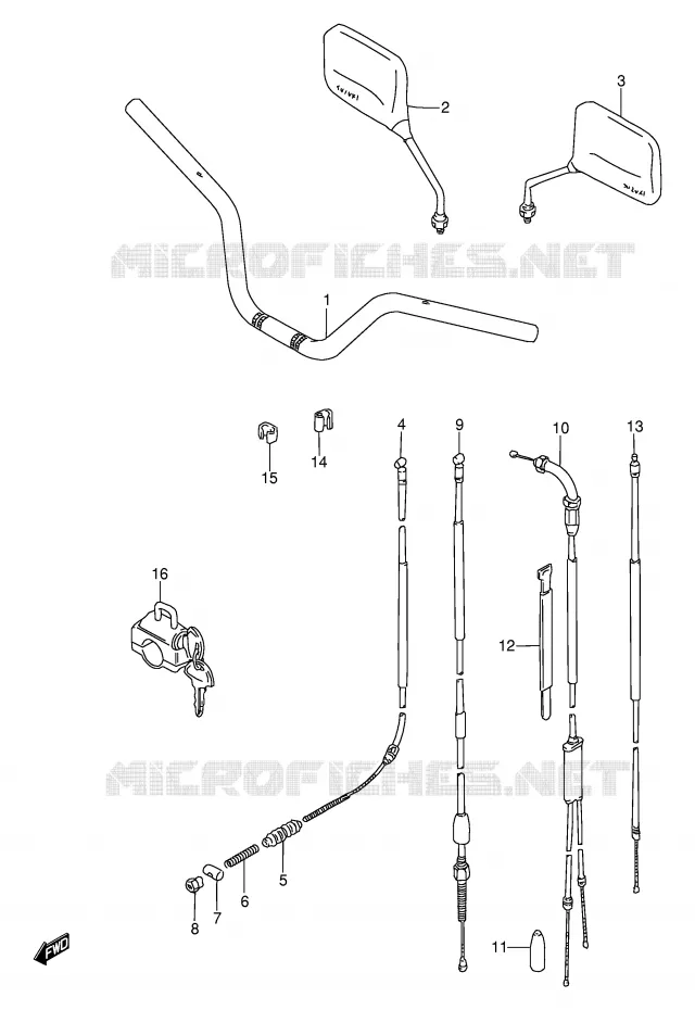 GUIDON - CABLES Suzuki MOTO 115 AP 2000  AX115Y(E71)