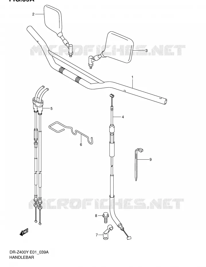 GUIDON (DR-Z400E E24) Suzuki MOTO 400 DR-Z 2003  DR-Z400EK3(E1)