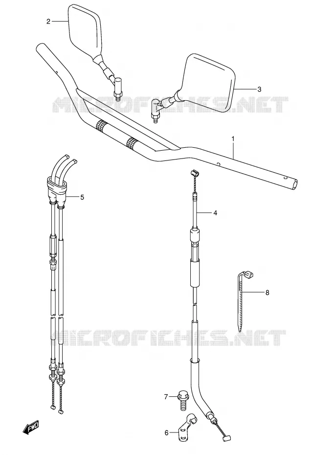 GUIDON (E24) Suzuki MOTO 400 DR-Z 2007  DR-Z400EK7(E1)