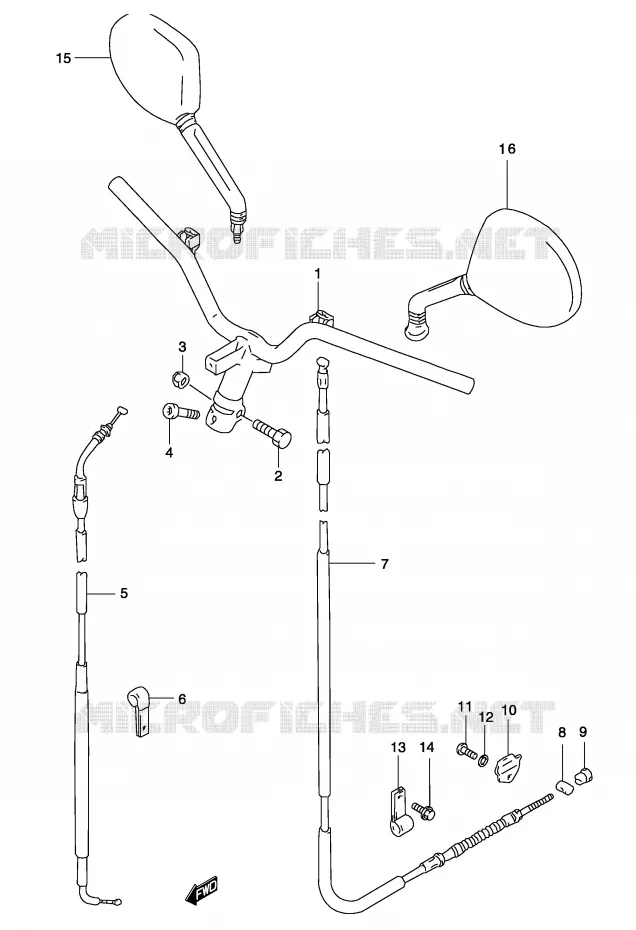 GUIDON (MODELE AY50) Suzuki SCOOTER 50 KATANA 2004  AY50WSK4(P19)