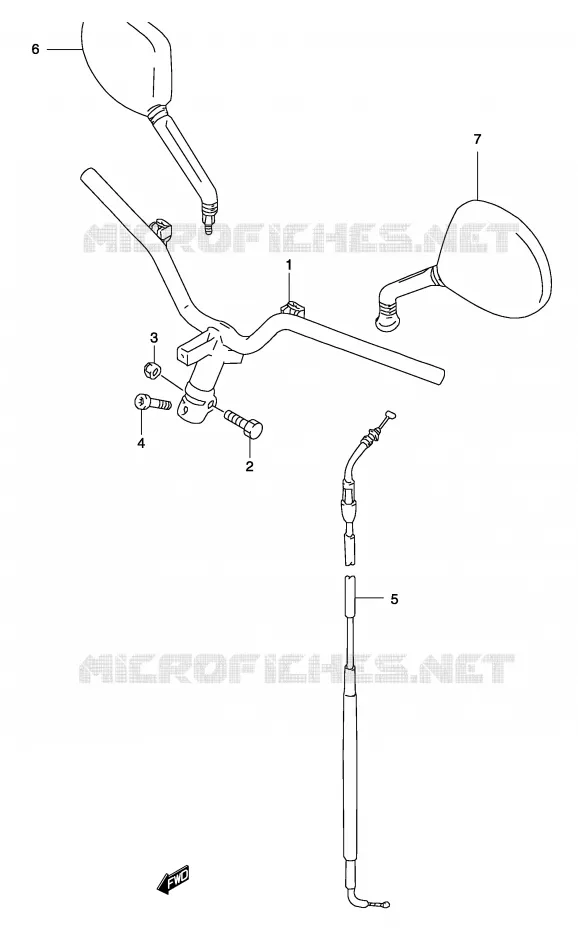 GUIDON (MODELE AY50WR K1/K2/AY50W K3/K4) Suzuki SCOOTER 50 KATANA 2004  AY50WSK4(P19)