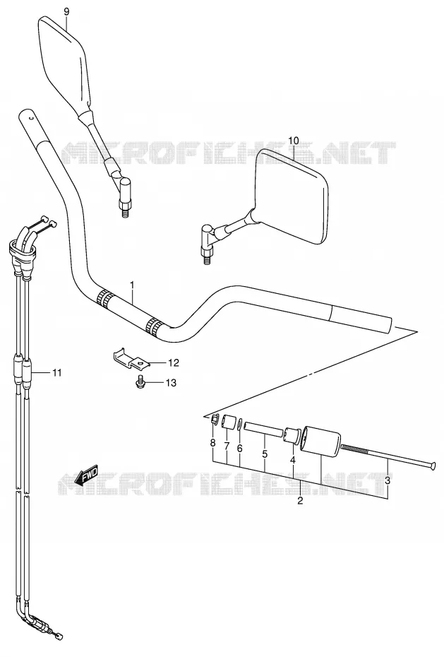 GUIDON (MODELE K2/K3) Suzuki MOTO 1000 V-STROM 2006  DL1000K6(E2)