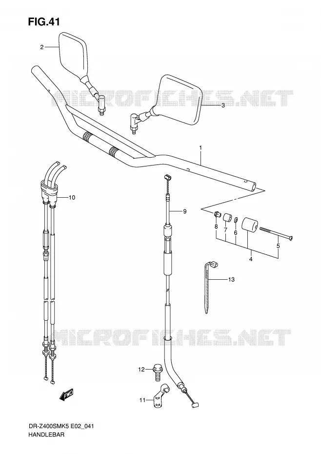 GUIDON (MODELE K5/K6) Suzuki MOTO 400 DR-Z 2007  DR-Z400SMK7(E2)