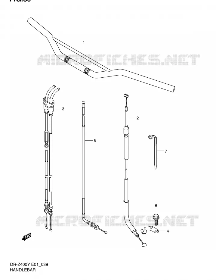 GUIDON (SANS E24) Suzuki MOTO 400 DR-Z 2002  DR-Z400EK2(E1)