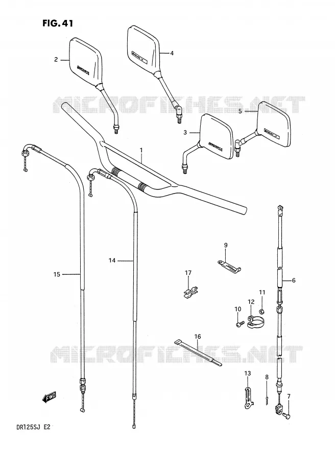 GUIDON Suzuki MOTO 125 DR 1988  DR125SJ(E2)