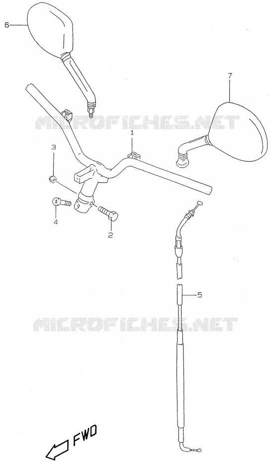 GUIDON (model AY50W/WR X/Y/K1) Suzuki SCOOTER 50 KATANA 2000  AY50Y(V/W/X/Y)