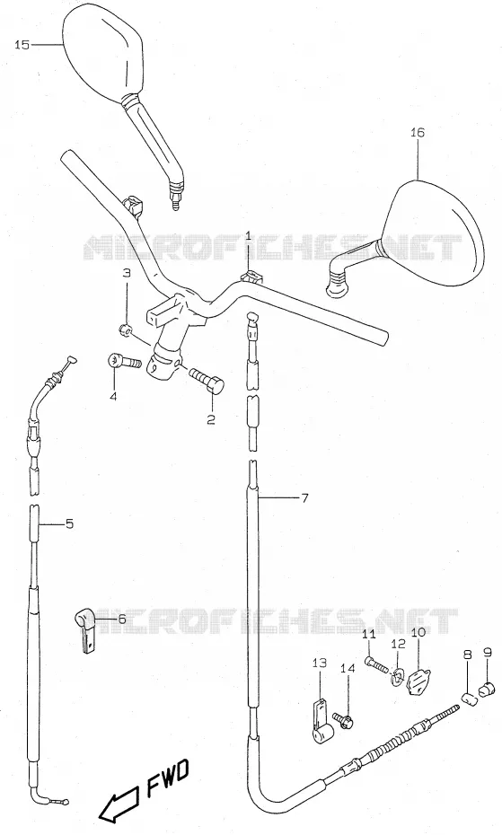 GUIDON (model V/W  and model AY50 X/Y/K1) Suzuki SCOOTER 50 KATANA 1999  AY50WRX(V/W/X/Y)