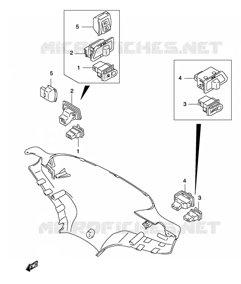 INTERRUPTEURS Suzuki SCOOTER 50 KATANA 2002  AY50K2(P19)