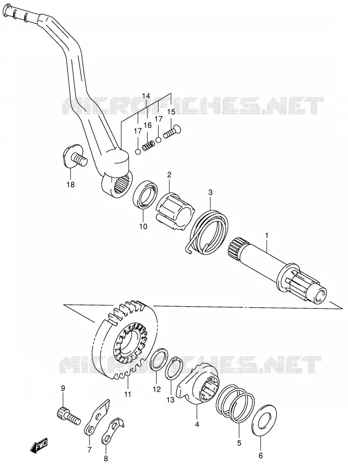 KICK  (DR-Z400Y/K1/K2/K3/K4) Suzuki MOTO 400 DR-Z 2000  DR-Z400Y(E1)