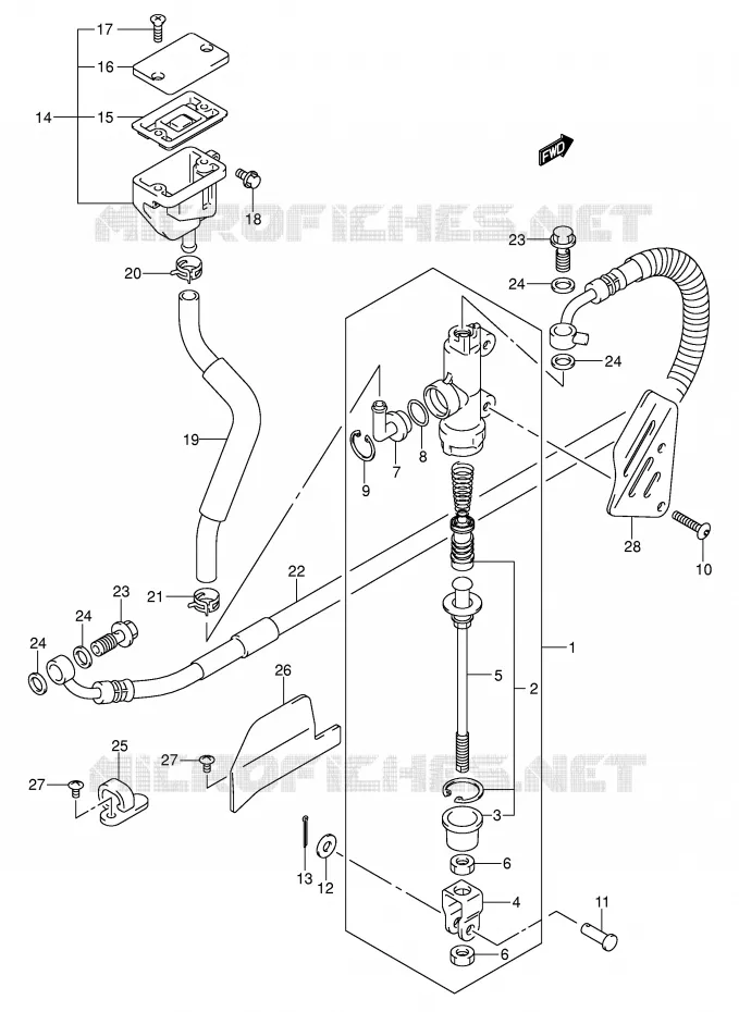 MAITRE CYLINDRE ARRIERE Suzuki MOTO 1000 V-STROM 2004  DL1000K4(E2)