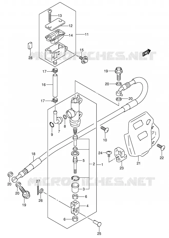 MAITRE CYLINDRE ARRIERE Suzuki MOTO 400 DR-Z 2000  DR-Z400SY(E2)