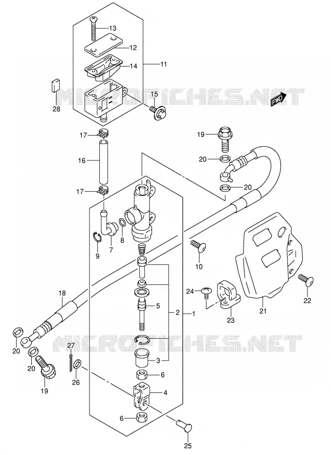 MAITRE CYLINDRE ARRIERE Suzuki MOTO 400 DR-Z 2009  DR-Z400EK9(E1)