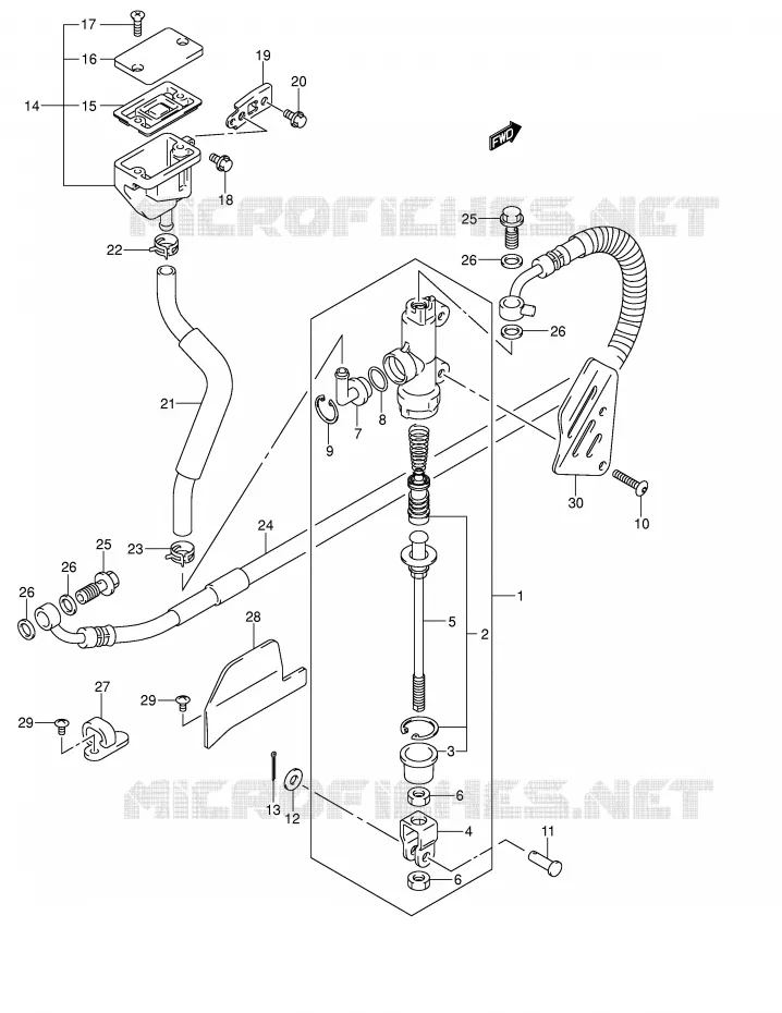MAITRE CYLINDRE ARRIERE Suzuki MOTO 650 V-STROM 2004  DL650K4(E2)