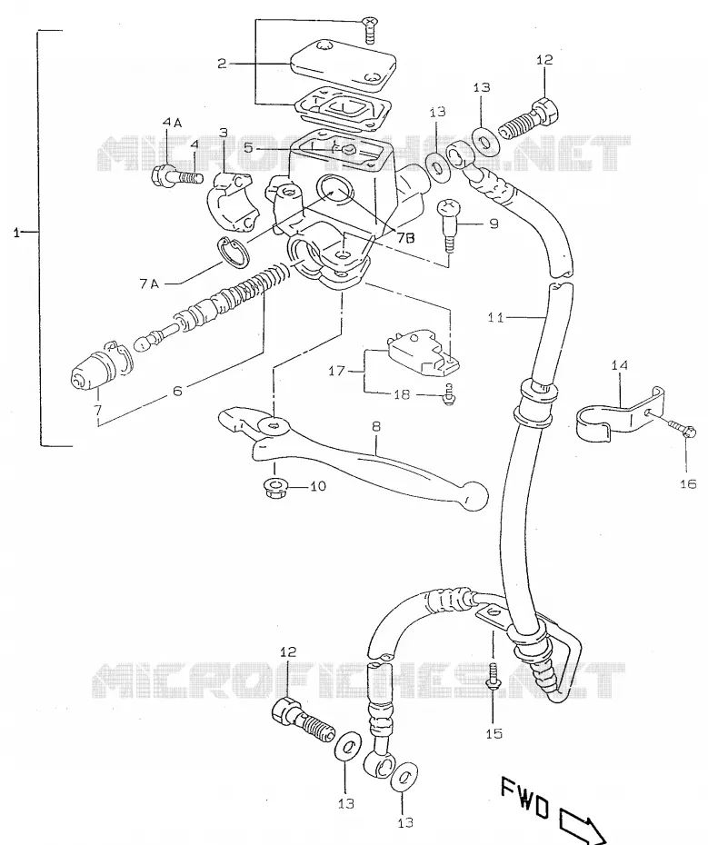 MAITRE CYLINDRE AVANT (AJP) Suzuki SCOOTER 50 KATANA 1998  AY50WRW(V/W/X/Y)