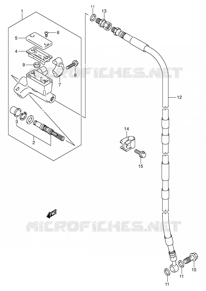 MAITRE CYLINDRE AVANT (DR-Z125LK3/LK4/LK5/LK6/LK7) Suzuki MOTO 125 DR-Z 2003  DR-Z125K3(E3/E28)
