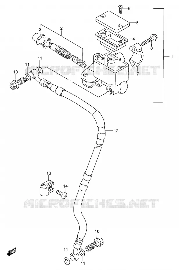 MAITRE CYLINDRE AVANT Suzuki MOTO 200 DF 1998  DF200EW(E24)