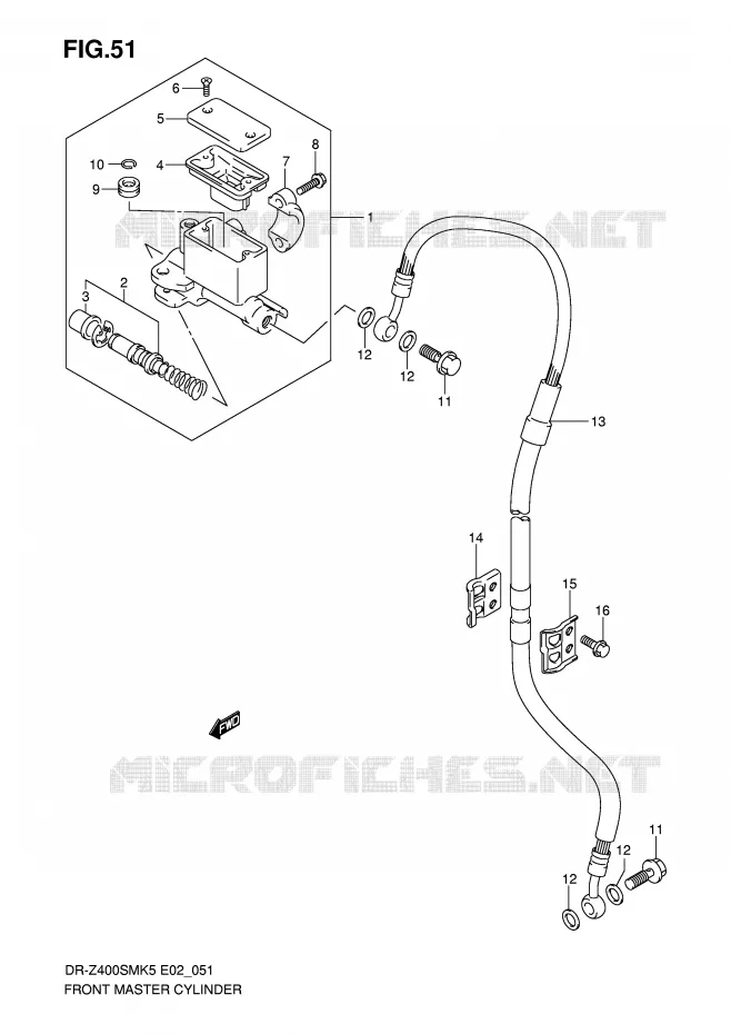 MAITRE CYLINDRE AVANT Suzuki MOTO 400 DR-Z 2005  DR-Z400SMUK5(E2)