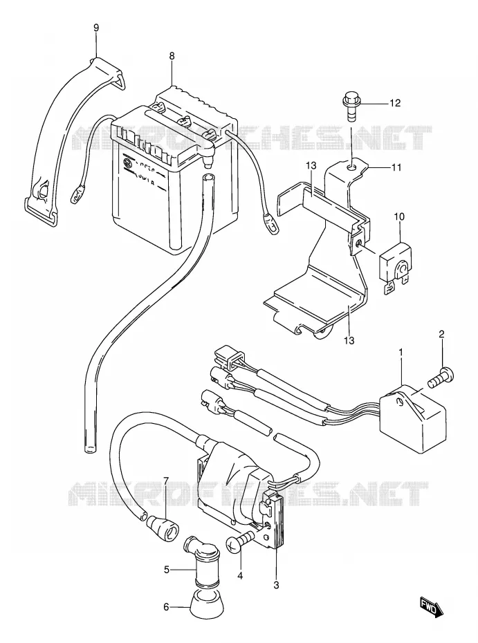 PARTIE ELECTRIQUE (P36) Suzuki MOTO 115 AP 1999  AX115X(E71)
