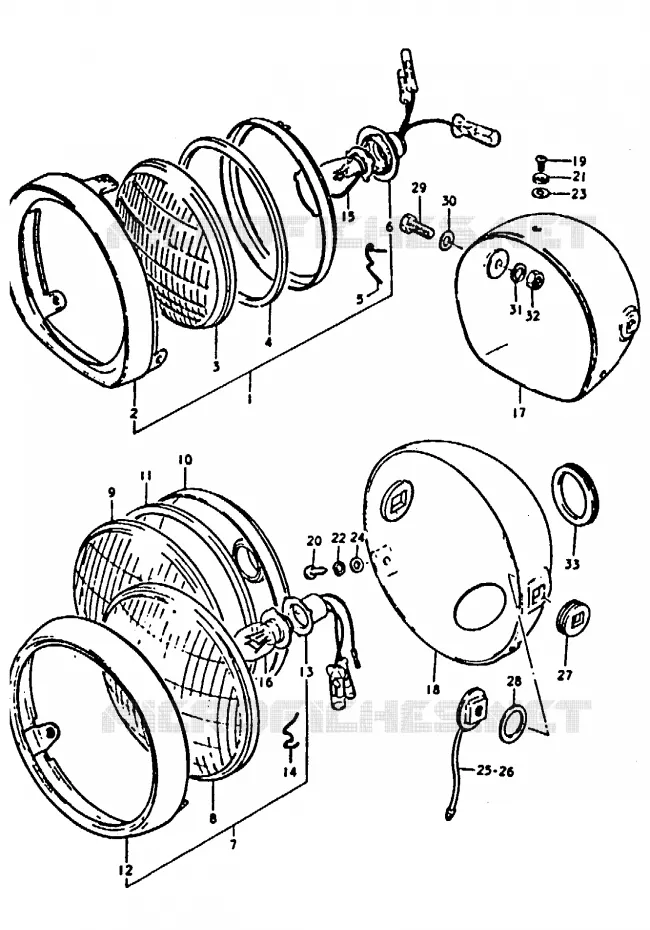 PHARE (A100-4,K,L) Suzuki MOTO 100 A100 1990  A100L(K/L/M/N/4)
