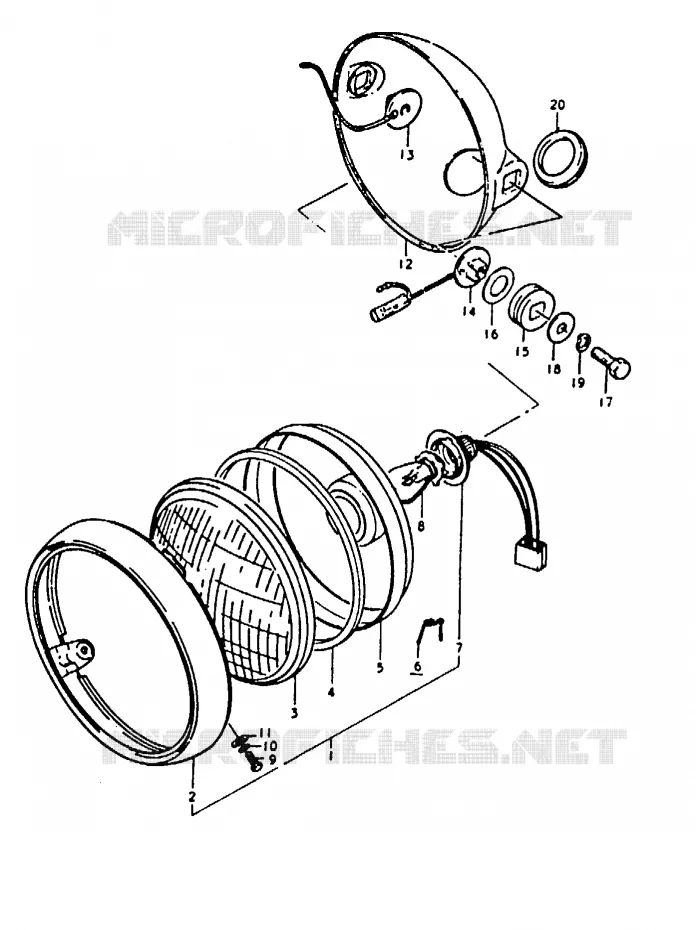 PHARE (A100M,N) Suzuki MOTO 100 A100 1991  A100M(K/L/M/N/4)
