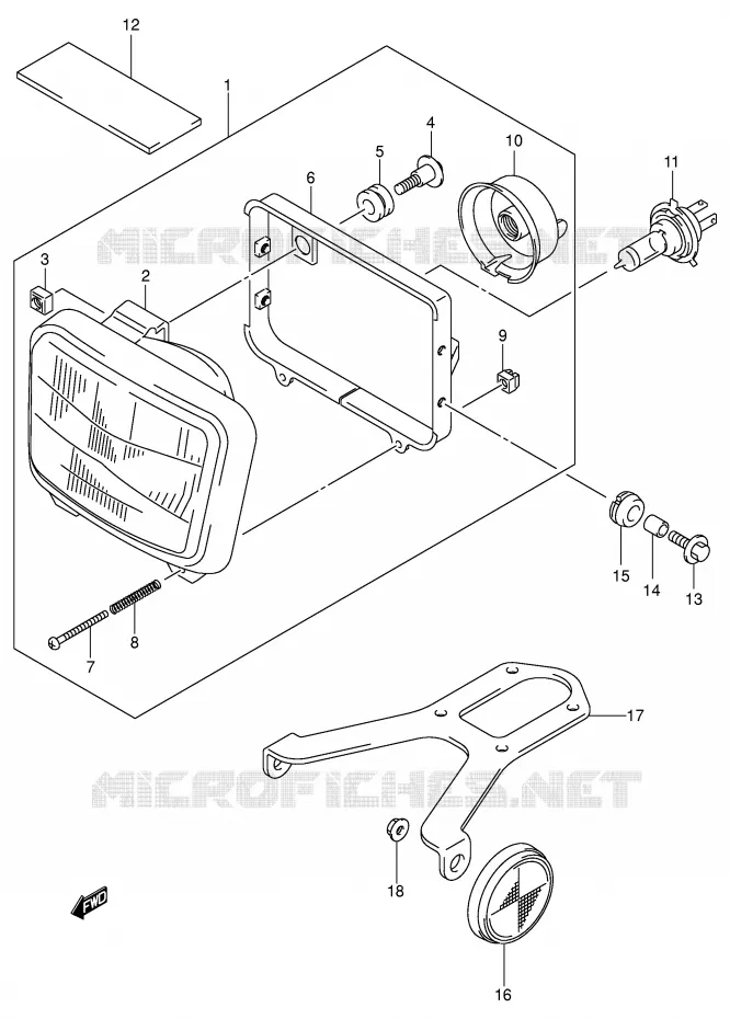 PHARE (DR-Z400EK2/EK3/EK4 E24) Suzuki MOTO 400 DR-Z 2000  DR-Z400EY(E1)