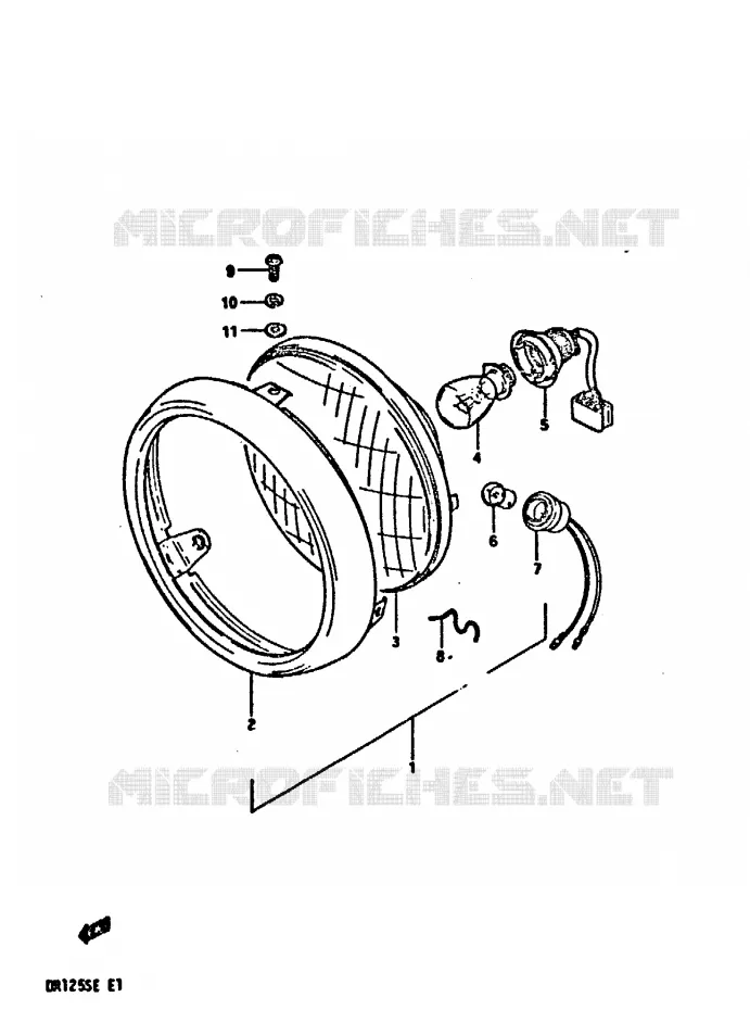 PHARE (E1, E2, E6, E24) Suzuki MOTO 125 DR 1984  DR125SE