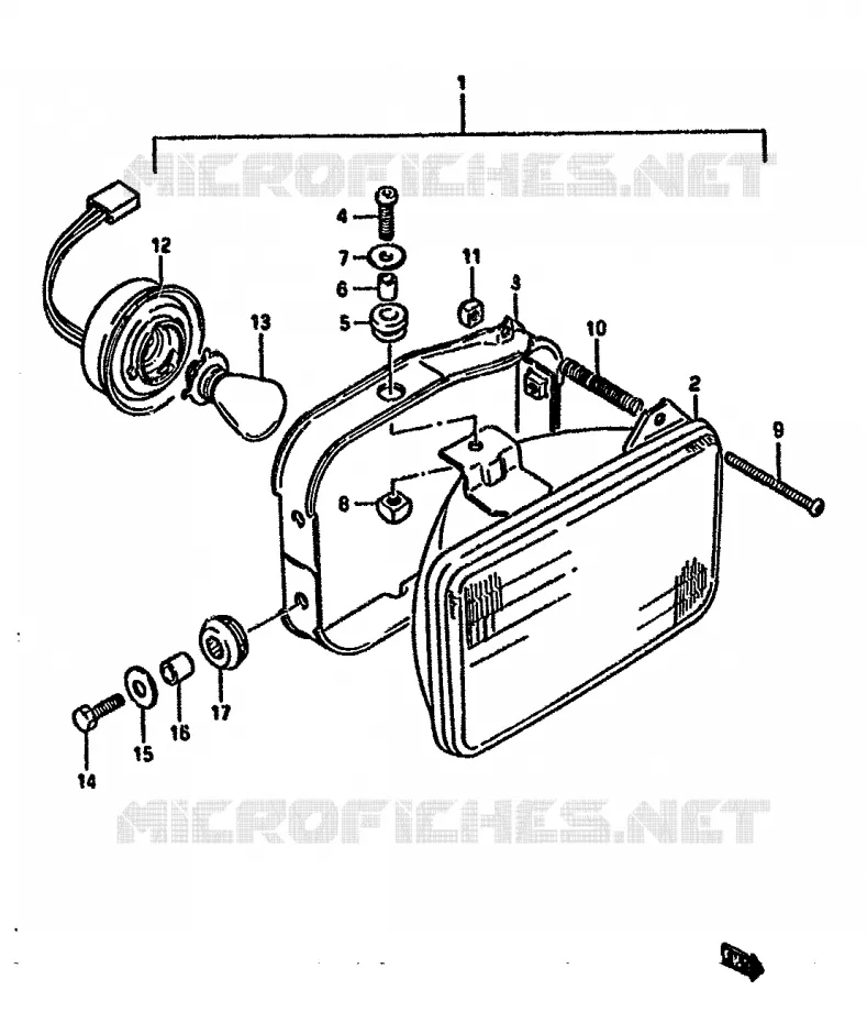 PHARE (E1) Suzuki MOTO 125 DR 1985  DR125SF(F/H/J)