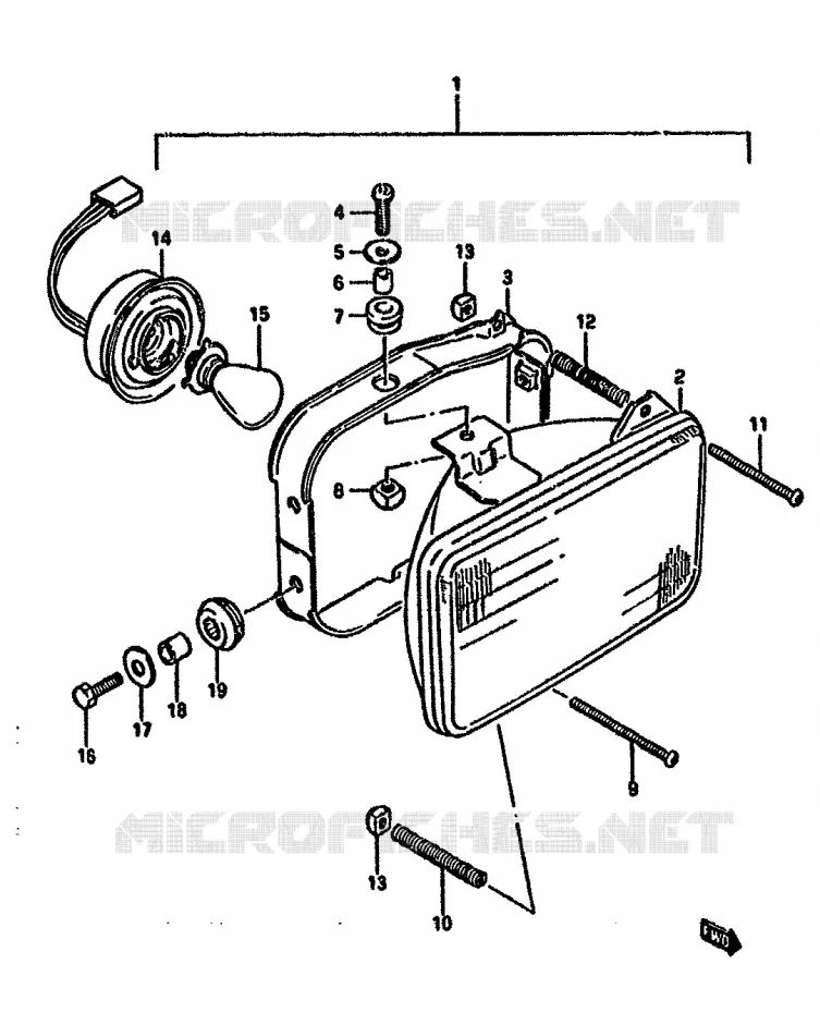 PHARE (E24) Suzuki MOTO 125 DR 1987  DR125SH(F/H/J)