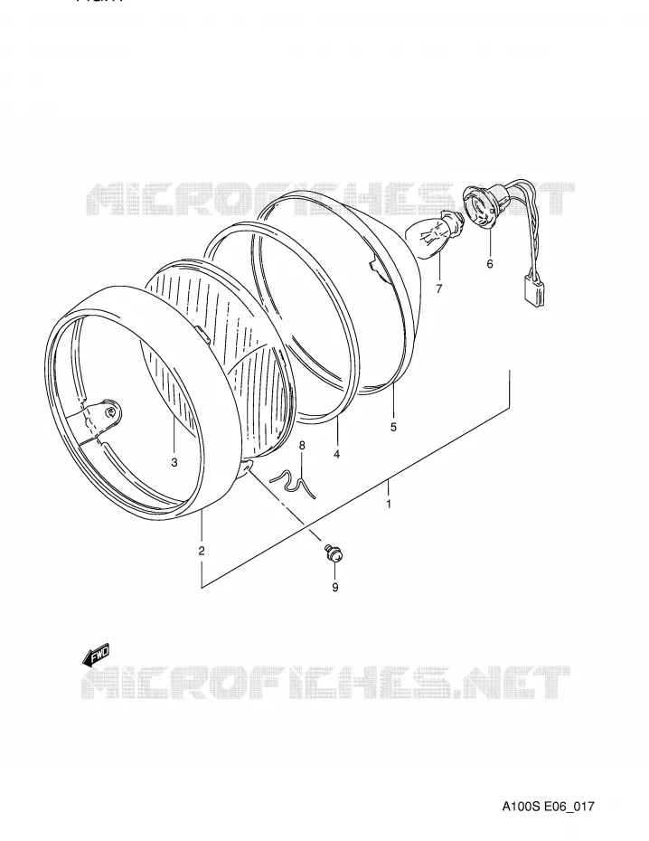 PHARE (E6) Suzuki MOTO 100 A100 1995  A100S(E6)