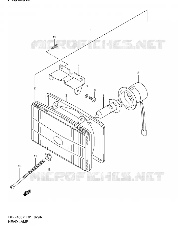 PHARE (MODELE K2/K3/K4) Suzuki MOTO 400 DR-Z 2004  DR-Z400EK4(E1)
