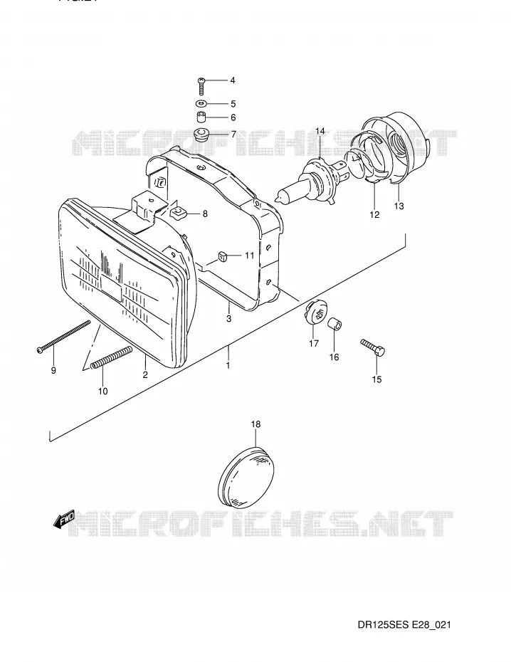 PHARE Suzuki MOTO 125 DR 1995  DR125SES(E28)