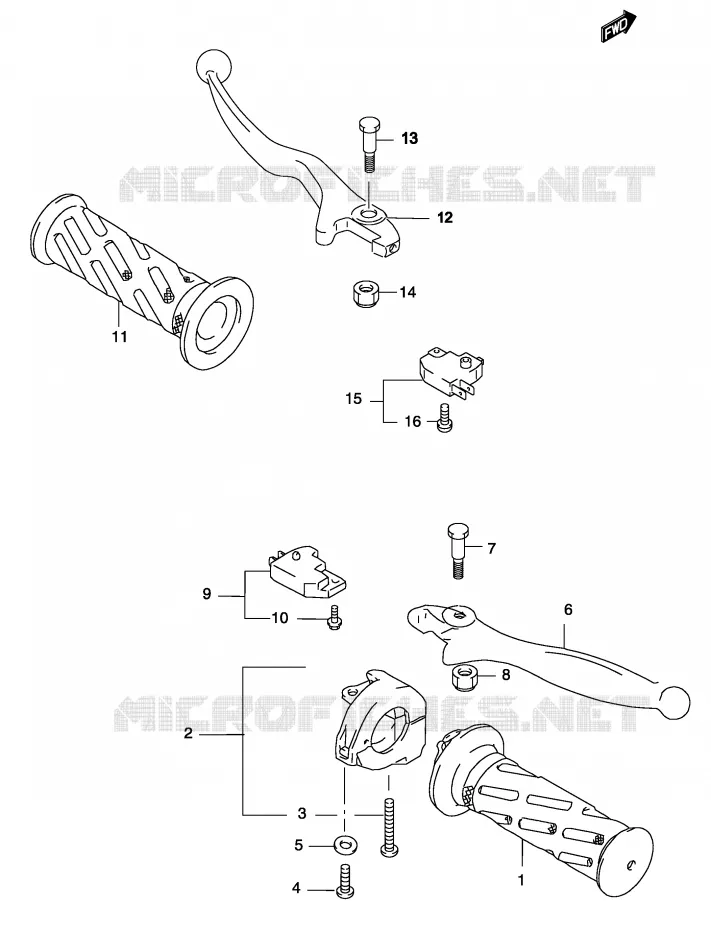 POIGNEE (MODELE AY50W) Suzuki SCOOTER 50 KATANA 2003  AY50K3(P19)
