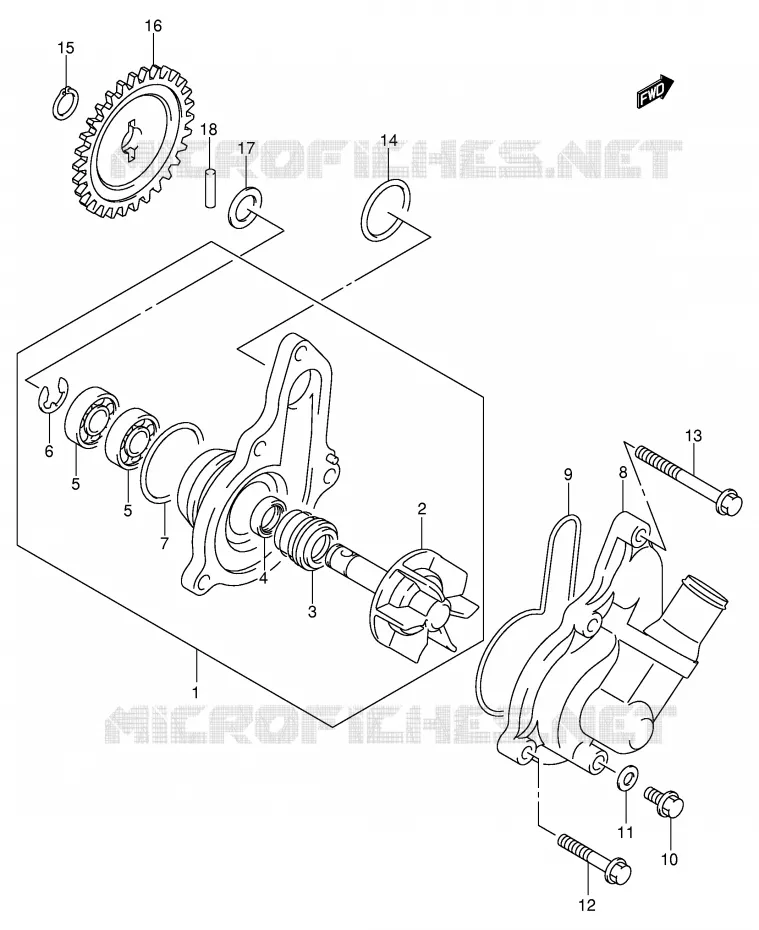 POMPE A EAU Suzuki MOTO 400 DR-Z 2000  DR-Z400SY(E2)