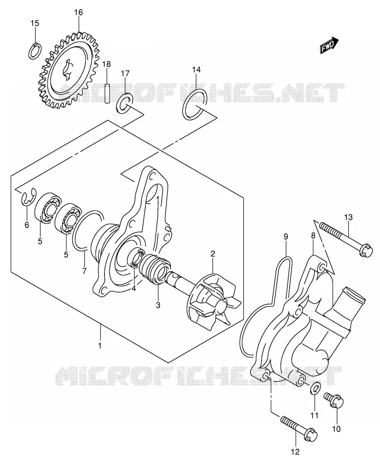 POMPE A EAU Suzuki MOTO 400 DR-Z 2004  DR-Z400SK4(E3/E28)