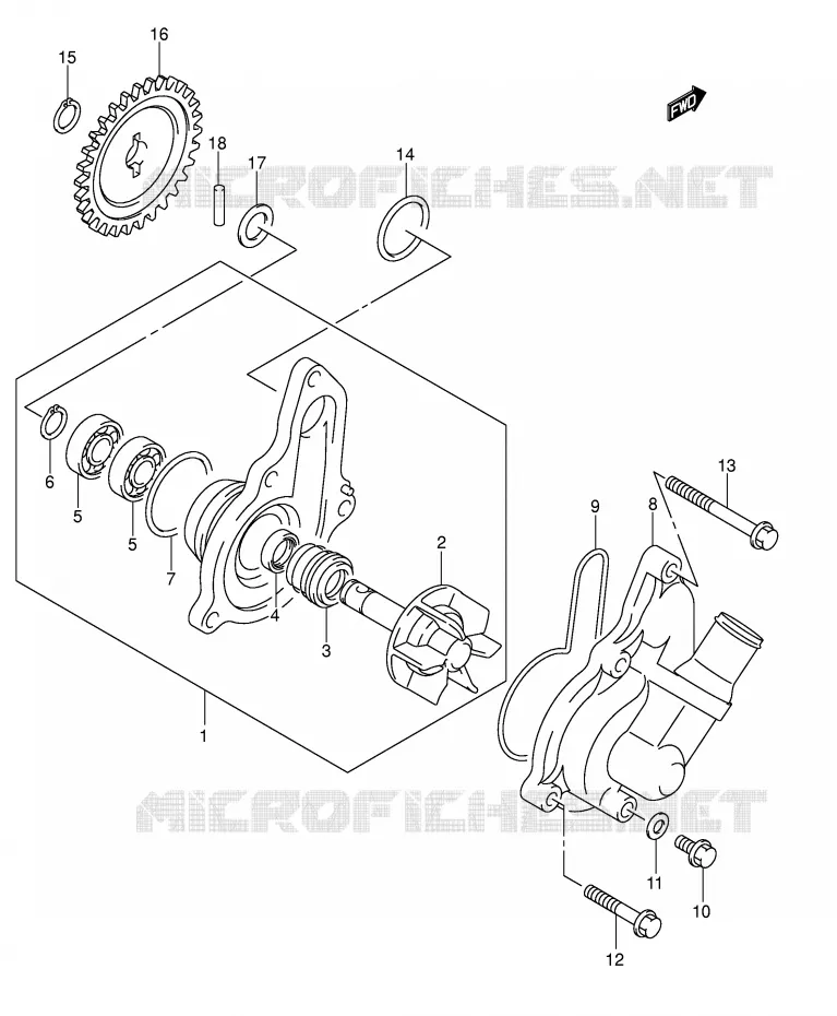 POMPE A EAU Suzuki MOTO 400 DR-Z 2007  DR-Z400EK7(E3/E28)