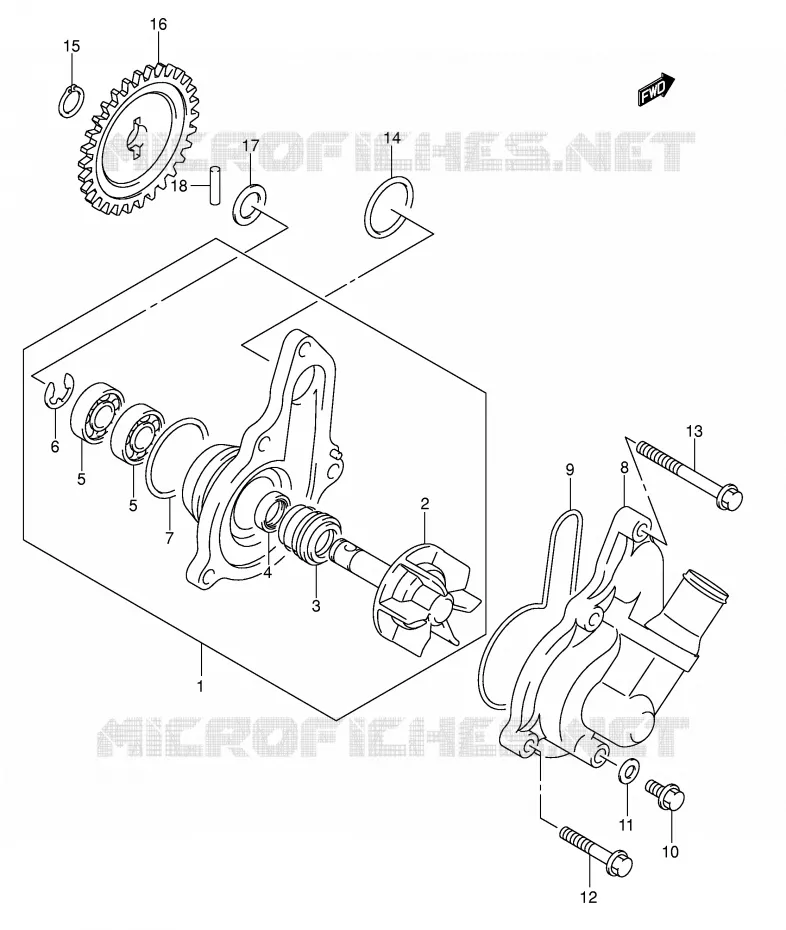 POMPE A EAU Suzuki MOTO 400 DR-Z 2009  DR-Z400SK9(E2)