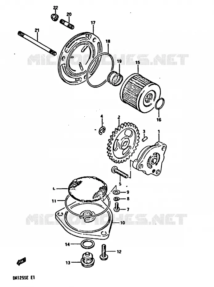 POMPE A HUILE Suzuki MOTO 125 DR 1984  DR125SE
