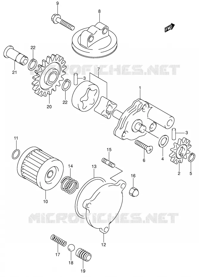 POMPE A HUILE Suzuki MOTO 400 DR-Z 2000  DR-Z400Y(E1)