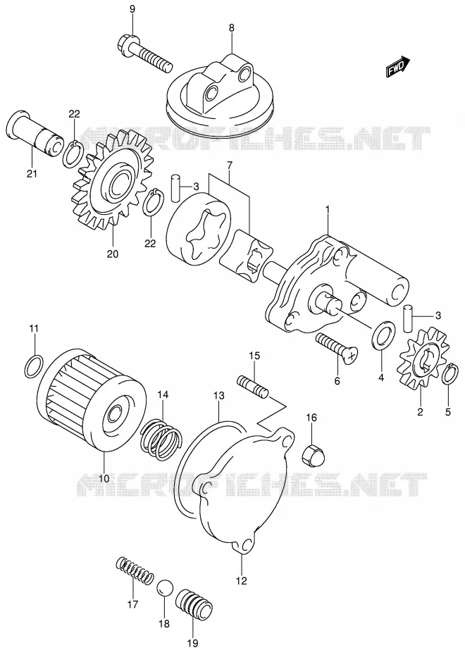 POMPE A HUILE Suzuki MOTO 400 DR-Z 2002  DR-Z400SK2(E2)