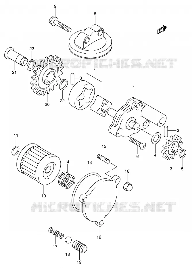 POMPE A HUILE Suzuki MOTO 400 DR-Z 2002  DR-Z400SK2(E3/E28)
