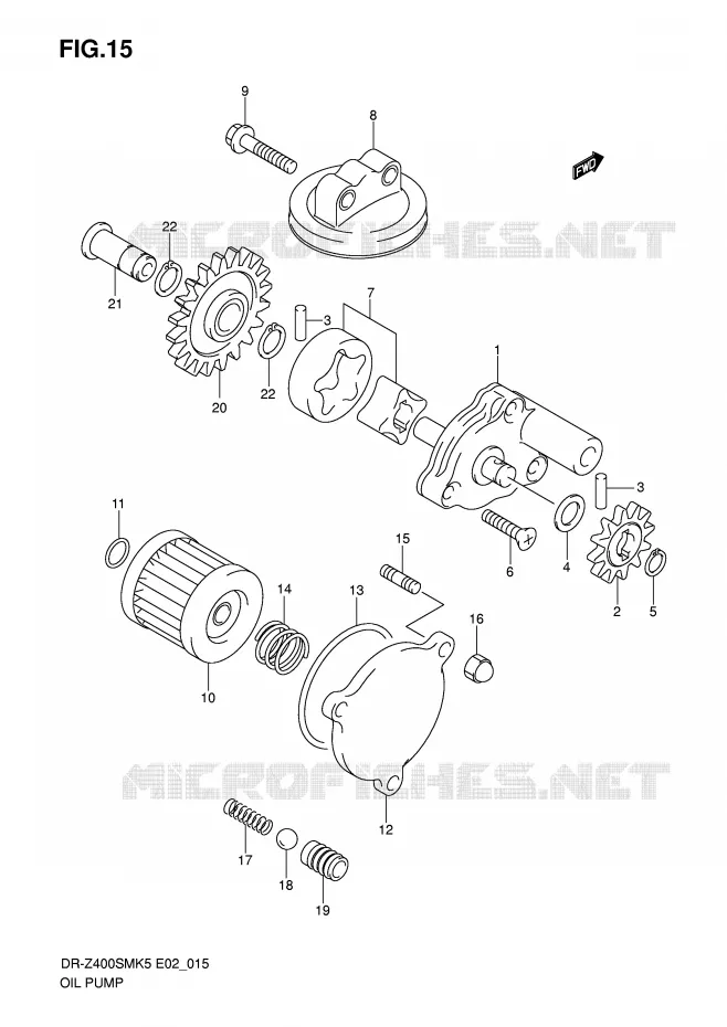 POMPE A HUILE Suzuki MOTO 400 DR-Z 2007  DR-Z400SMK7(E2)