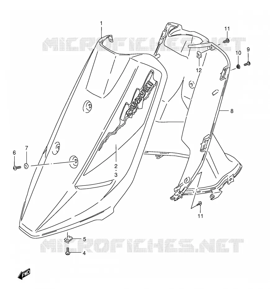 PROTEGE JAMBES (MODELE L E4,E21) Suzuki SCOOTER 50 AE 1996  AE50T(E1)