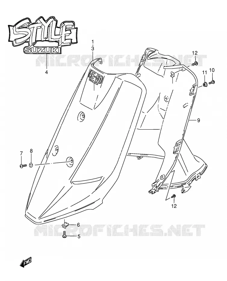 PROTEGE JAMBES (MODELE L/M) Suzuki SCOOTER 50 AE 1996  AE50T(E1)