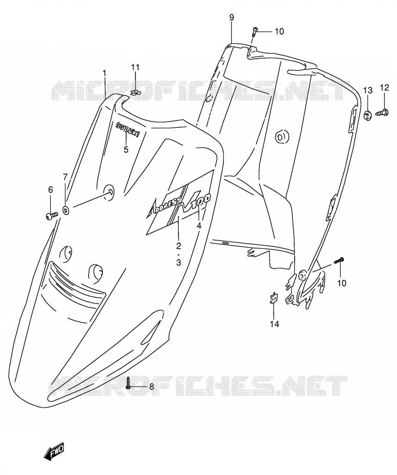 PROTEGE JAMBES (MODELE M/P) Suzuki SCOOTER 100 ADDRESS 1991  AG100M(E71)