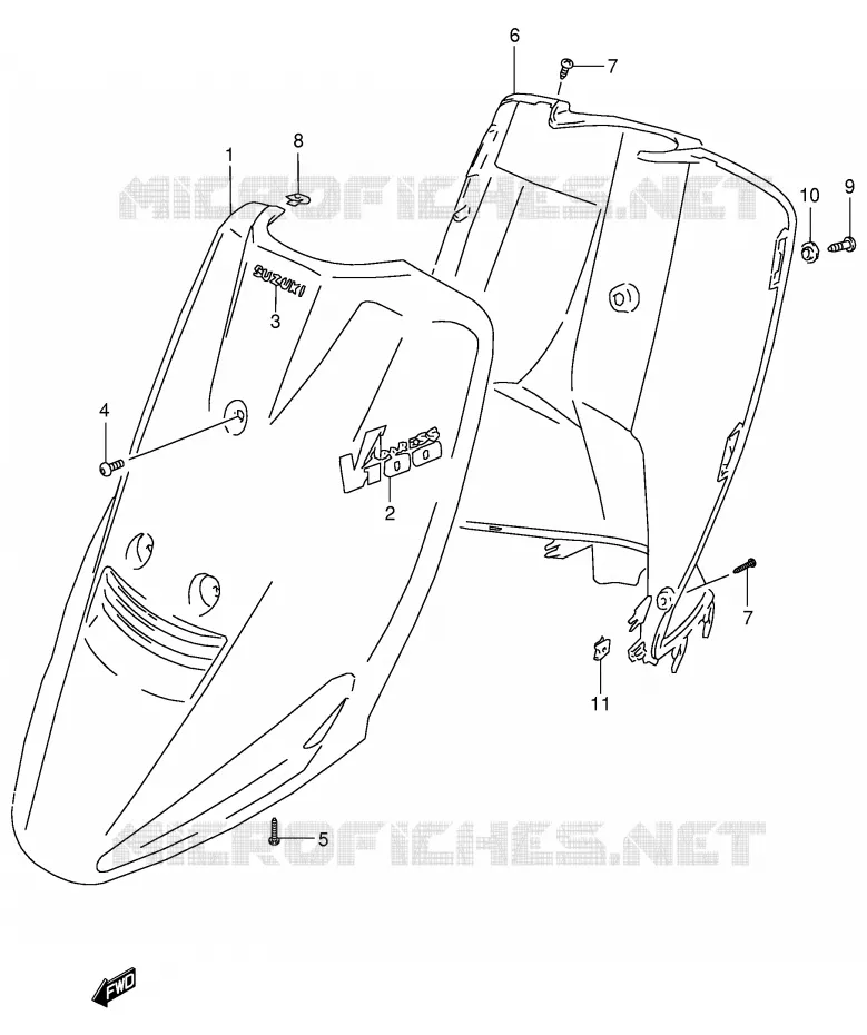 PROTEGE JAMBES (MODELE T/V/X/Y) Suzuki SCOOTER 100 ADDRESS 1993  AG100P(E71)
