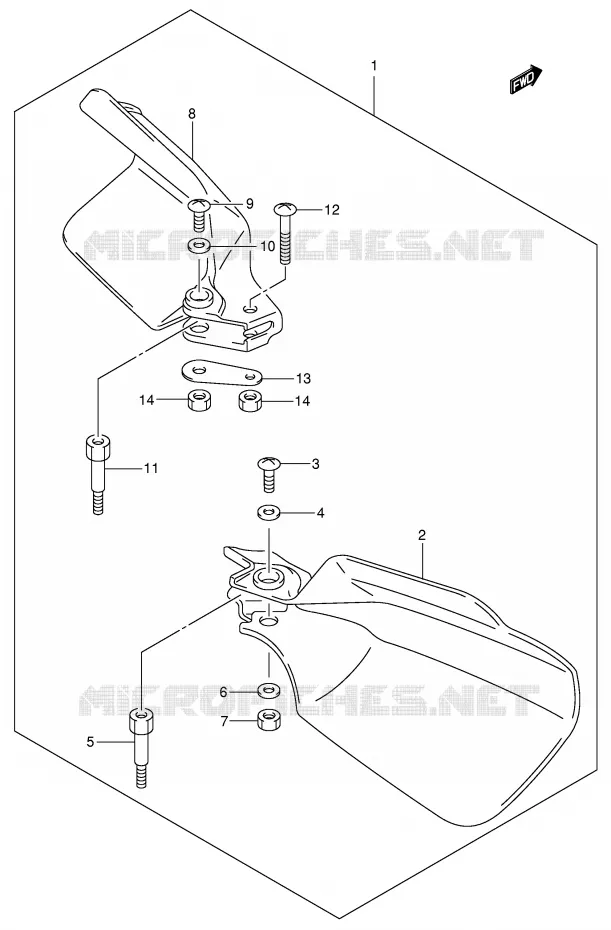 PROTEGES MAINS (MODELE Y/K1/K2 OPT) Suzuki MOTO 400 DR-Z 2003  DR-Z400SK3(E3/E28)