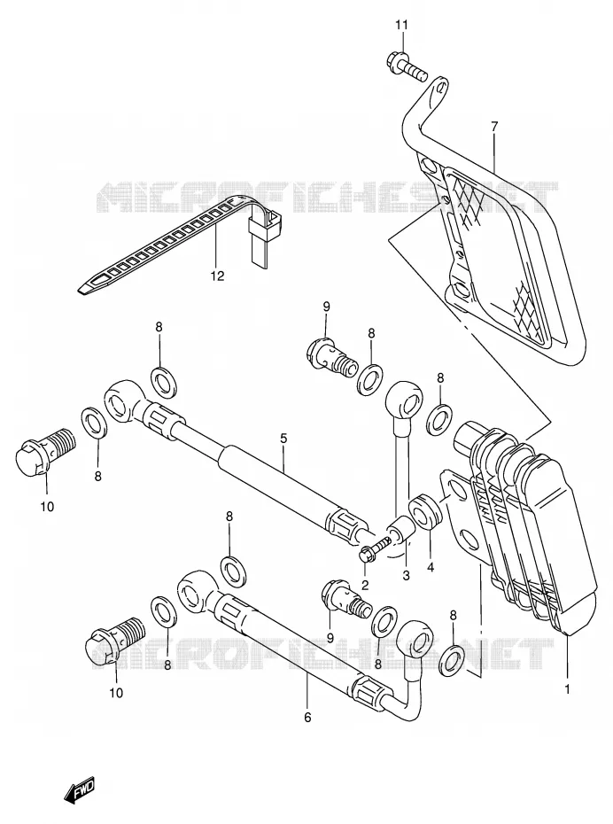 RADIATEUR D'HUILE Suzuki MOTO 200 DF 1996  DF200ET(E24)