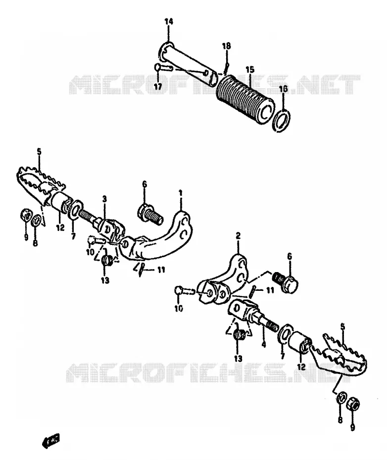 REPOSE PIED Suzuki MOTO 125 DR 1987  DR125SH(F/H/J)