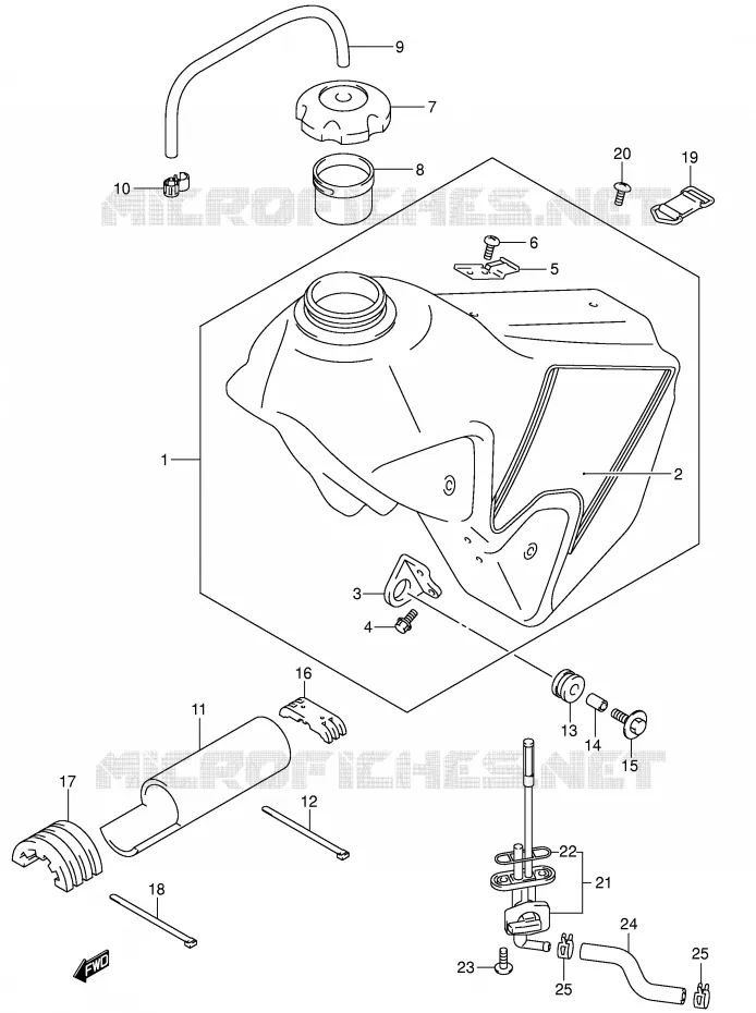 RESERVOIR D'ESSENCE (MODELE K1) Suzuki MOTO 400 DR-Z 2003  DR-Z400K3(E1)