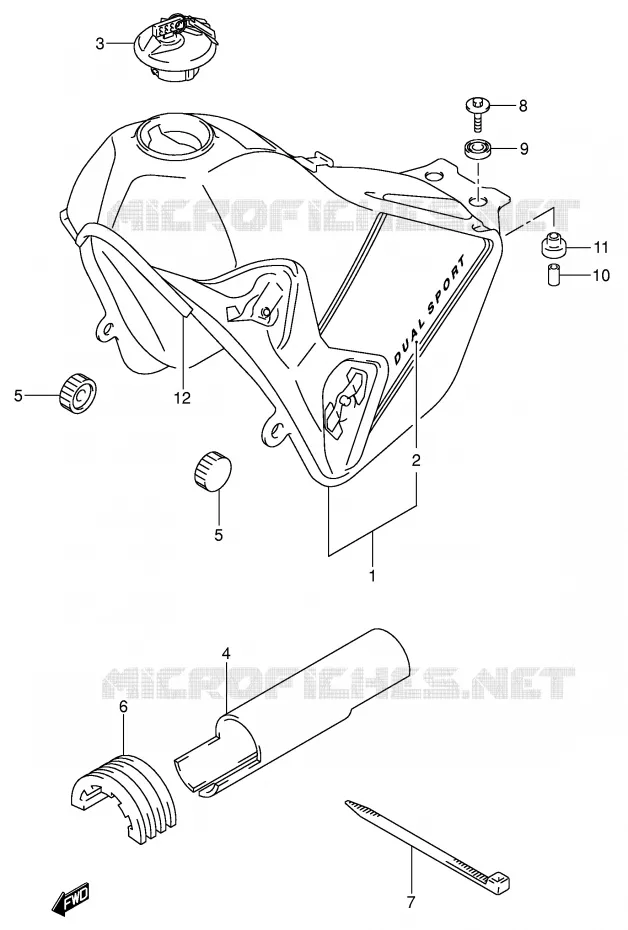 RESERVOIR D'ESSENCE (MODELE K1) Suzuki MOTO 400 DR-Z 2004  DR-Z400SK4(E2)